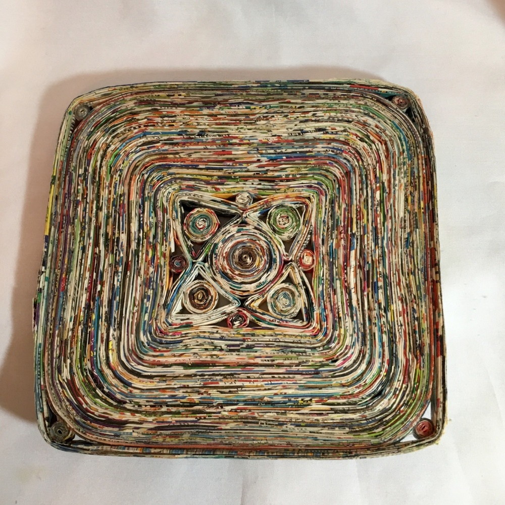 Trivet Coiled Recycled Paper Wall Art Handmade